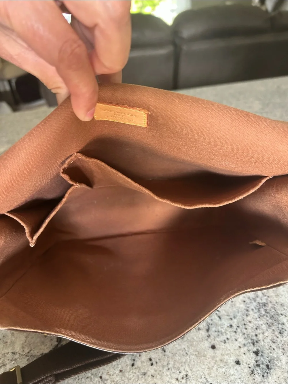 Louis Vuitton Monogram Canvas Messenger Bag in Brown and Tan